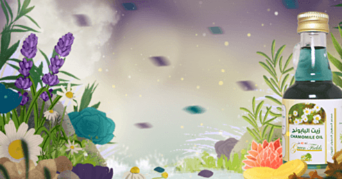 lavender plants and chamomile oil