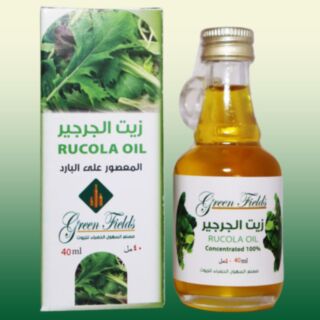 Cold pressed rucola oil bottle by Green Fields Oils