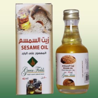 Cold pressed sesame oil bottle by Green Fields Oils